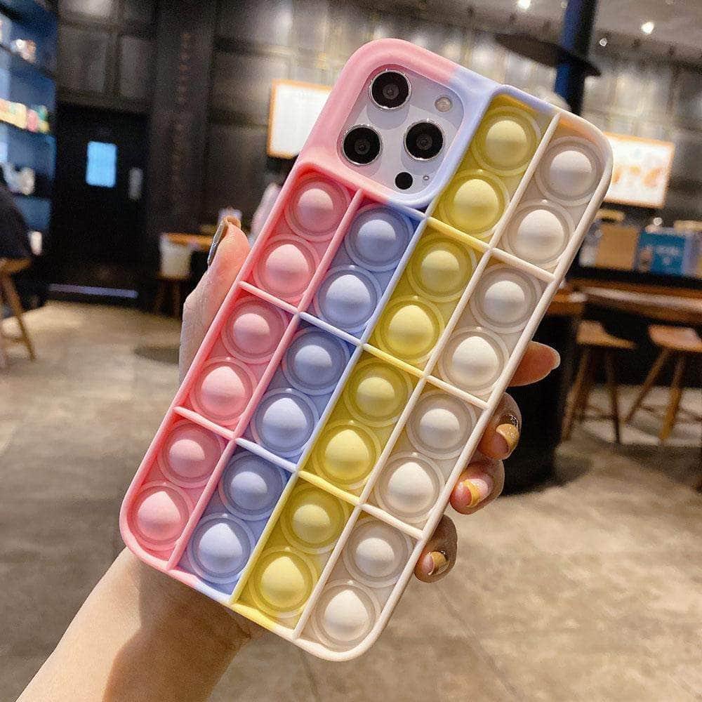 CaseBuddy Australia Casebuddy for iPhone 13 Mini / Pink iPhone 13 Mini Stress Reliever Fidget Push Bubble Case