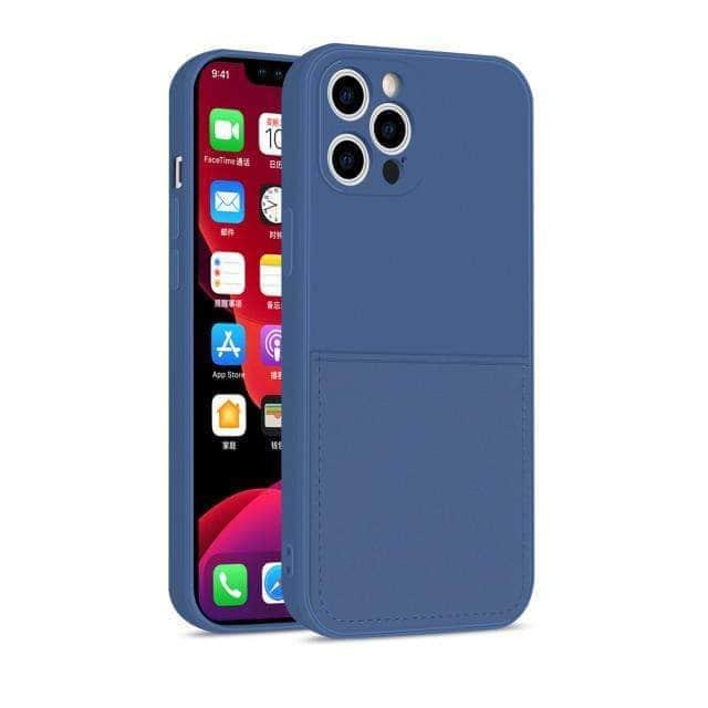 CaseBuddy Australia Casebuddy iPhone 13 Pro / Blue iPhone 13 Pro Liquid Silicone Case With Card Holder