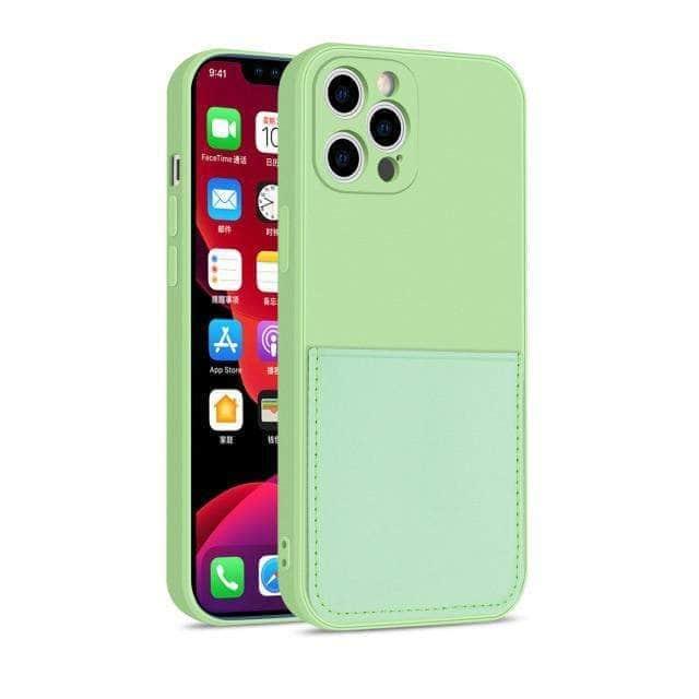 CaseBuddy Australia Casebuddy iPhone 13 Pro / Green iPhone 13 Pro Liquid Silicone Case With Card Holder