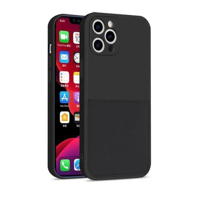 CaseBuddy Australia Casebuddy iPhone 13 Pro / Black iPhone 13 Pro Liquid Silicone Case With Card Holder