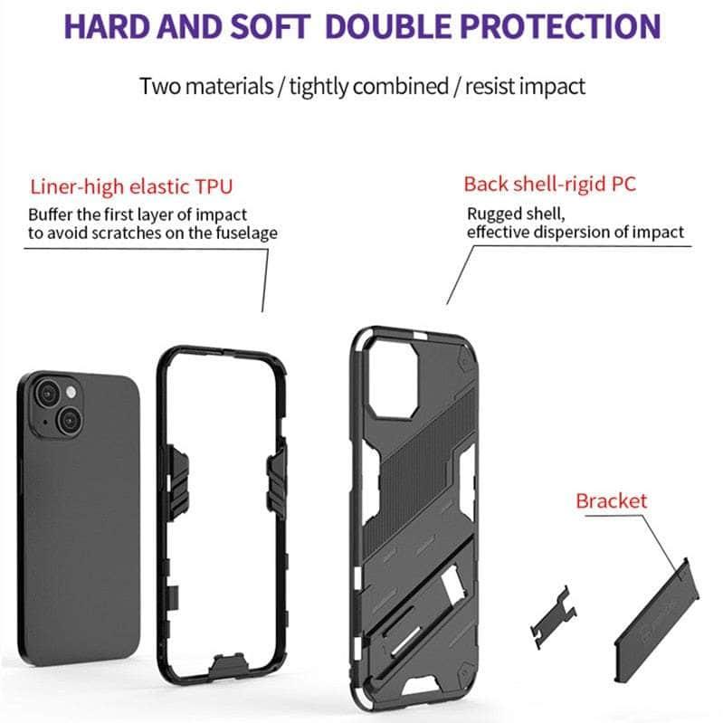 Casebuddy iPhone 14 Max Shockproof Punk Armour Kickstand Bumper