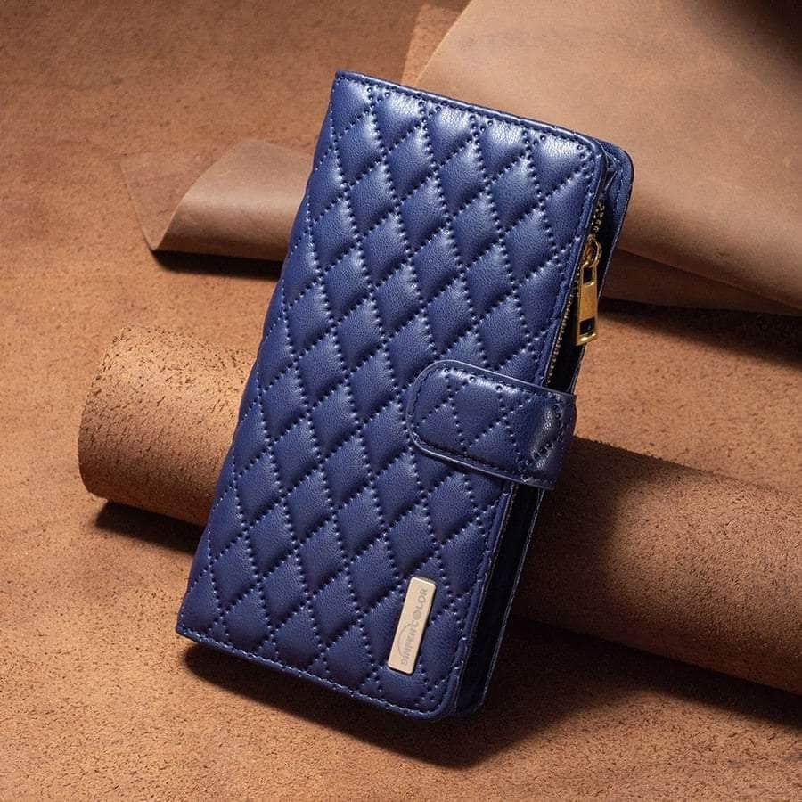 Casebuddy Blue / iPhone 14 Max iPhone 14 Max Flip Zipper Leather Case