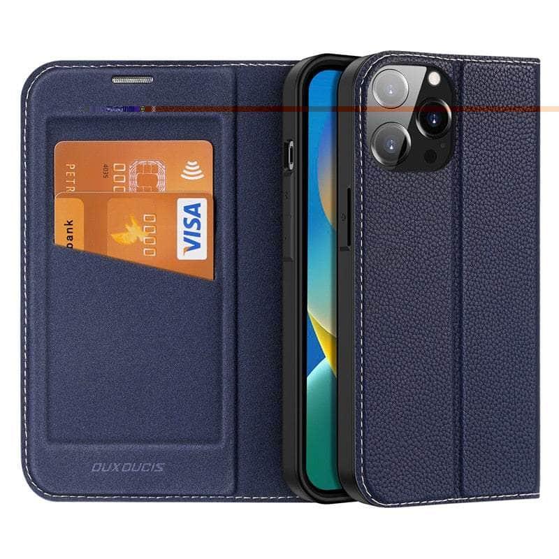 Casebuddy iPhone 14 Pro Magnetic Folio Leather Flip Wallet Stand