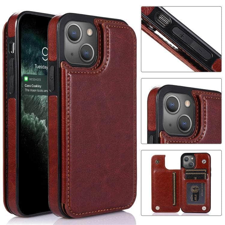 Casebuddy iPhone 14 Pro Slim Fit Leather Wallet Card Slots Flip Case