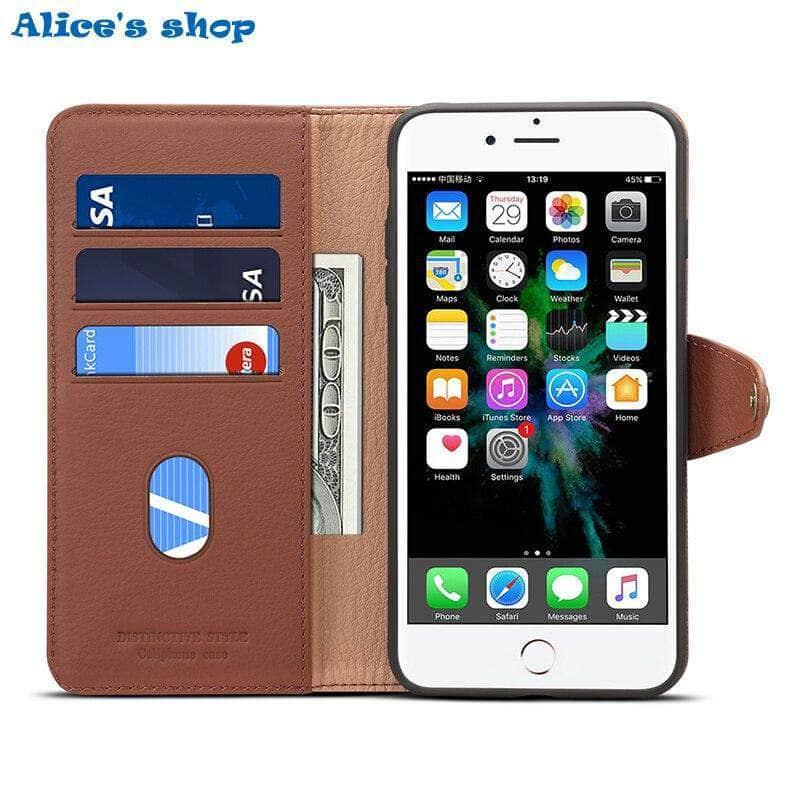 iPhone SE 2020 Luxury Soft Touch Genuine Leather Wallet Case - CaseBuddy