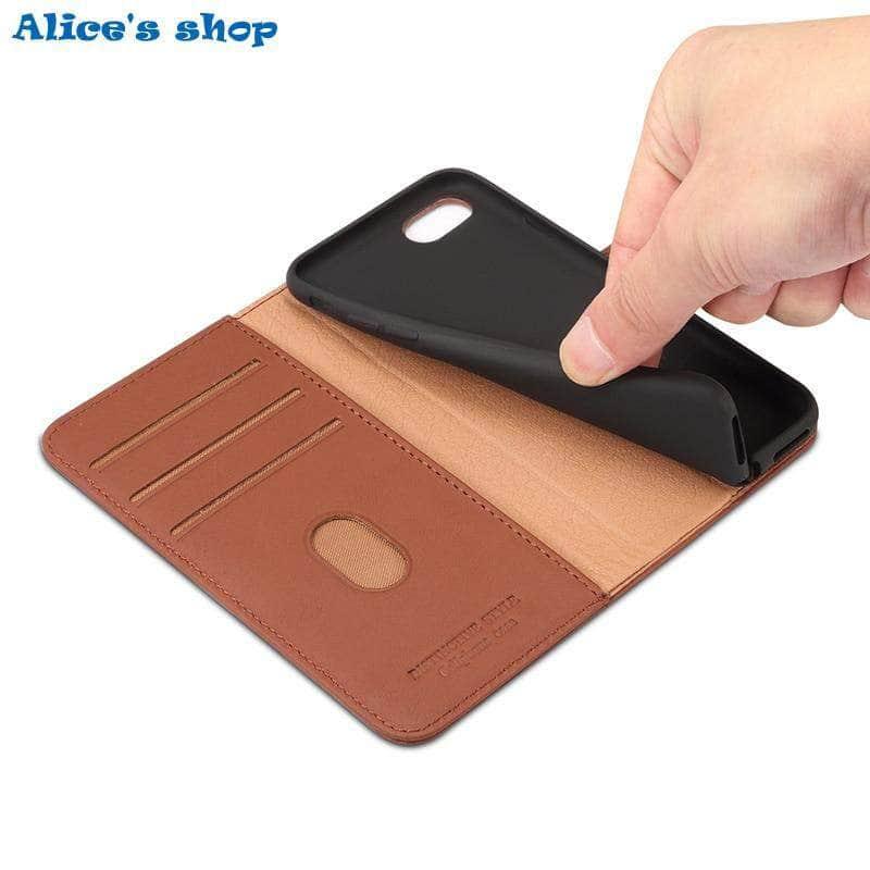 iPhone SE 2020 Luxury Soft Touch Genuine Leather Wallet Case - CaseBuddy