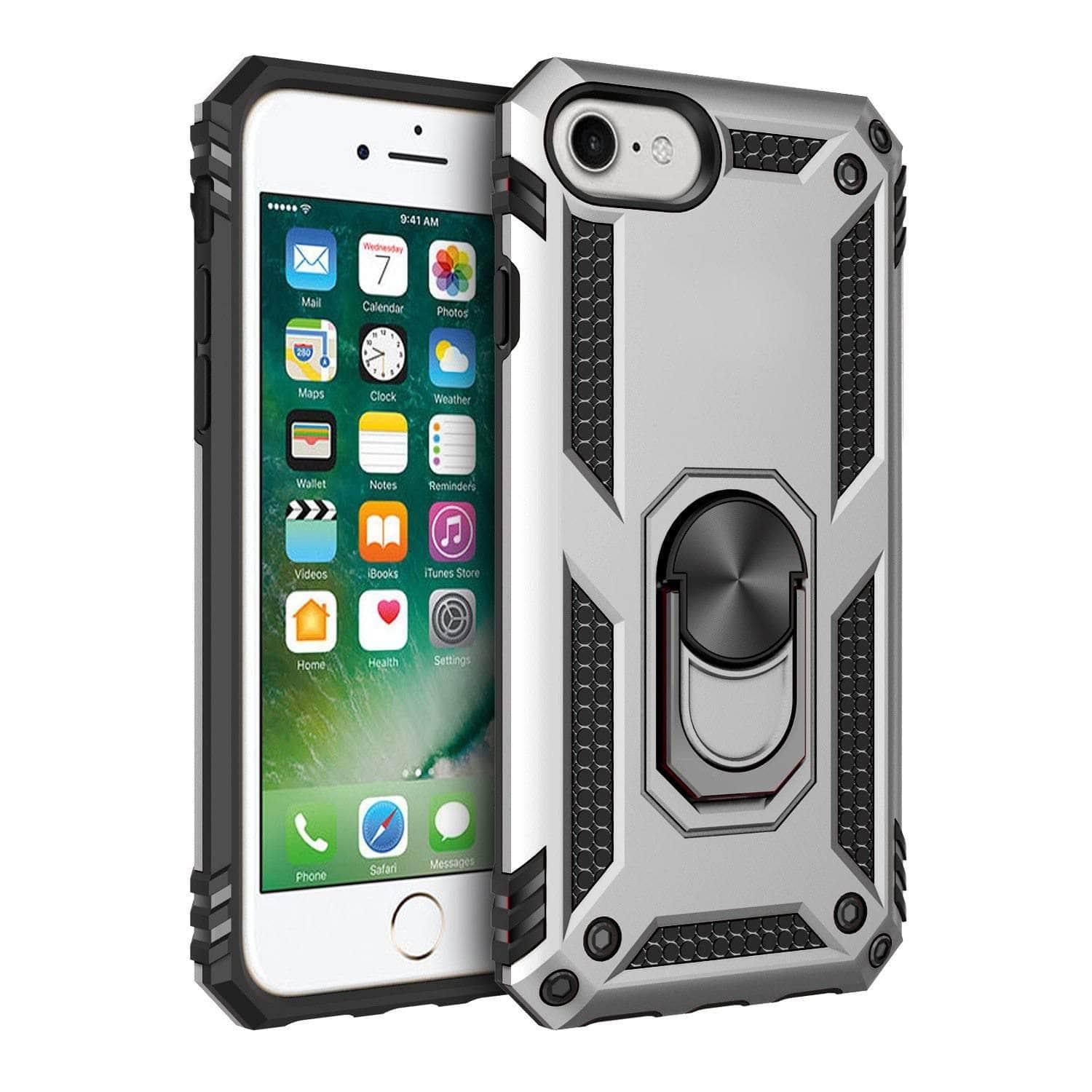 iPhone SE 2020 Military Grade Drop Tested Protective Kickstand Magnetic Car Mount Case - CaseBuddy