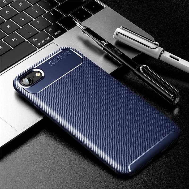 iPhone SE 2020 Shockproof Carbon Fiber TPU Case - CaseBuddy