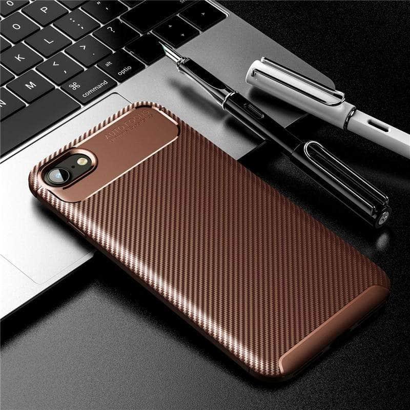 iPhone SE 2020 Shockproof Carbon Fiber TPU Case - CaseBuddy