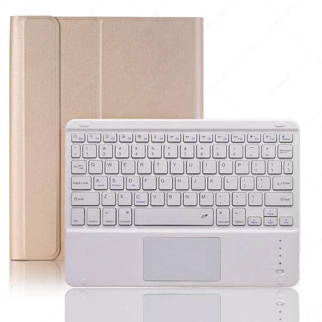 CaseBuddy Australia Casebuddy Gold with White / iPad Air 5 Keyboard Case iPad Air 5 Pen Slot Detachable Magnet Trackpad