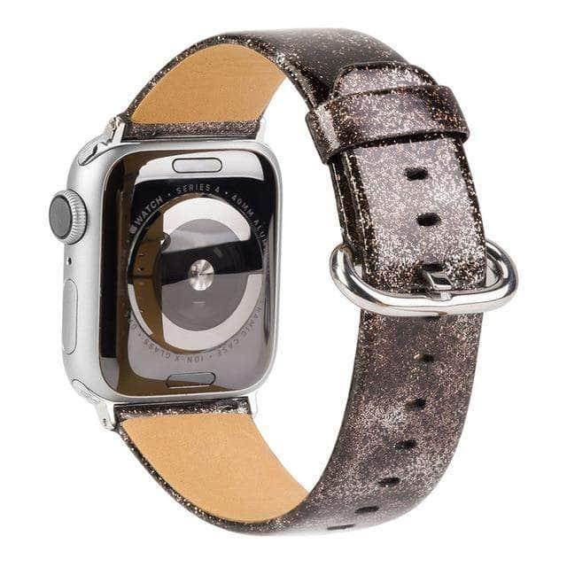 Leather Bling Diamond Band Apple Watch Band 6 5 4 3 2 SE 44/42/40/38 - CaseBuddy