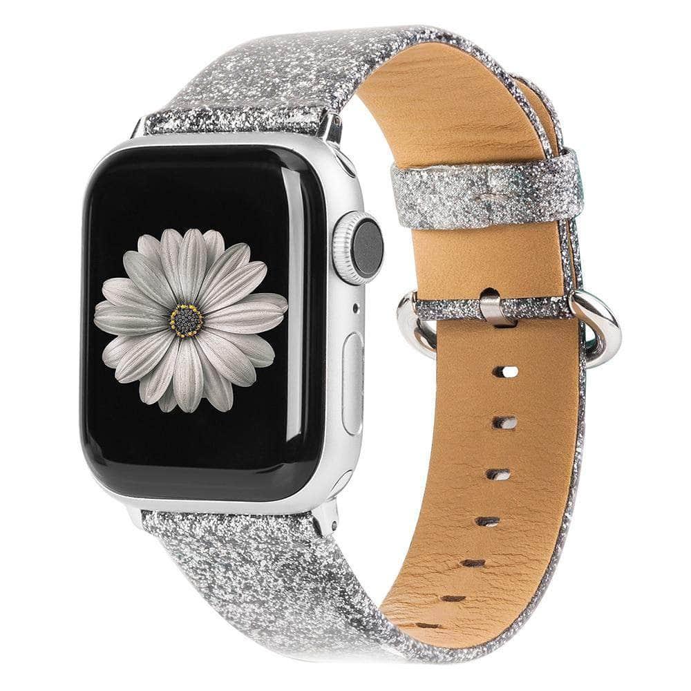 Leather Bling Diamond Band Apple Watch Band 6 5 4 3 2 SE 44/42/40/38 - CaseBuddy