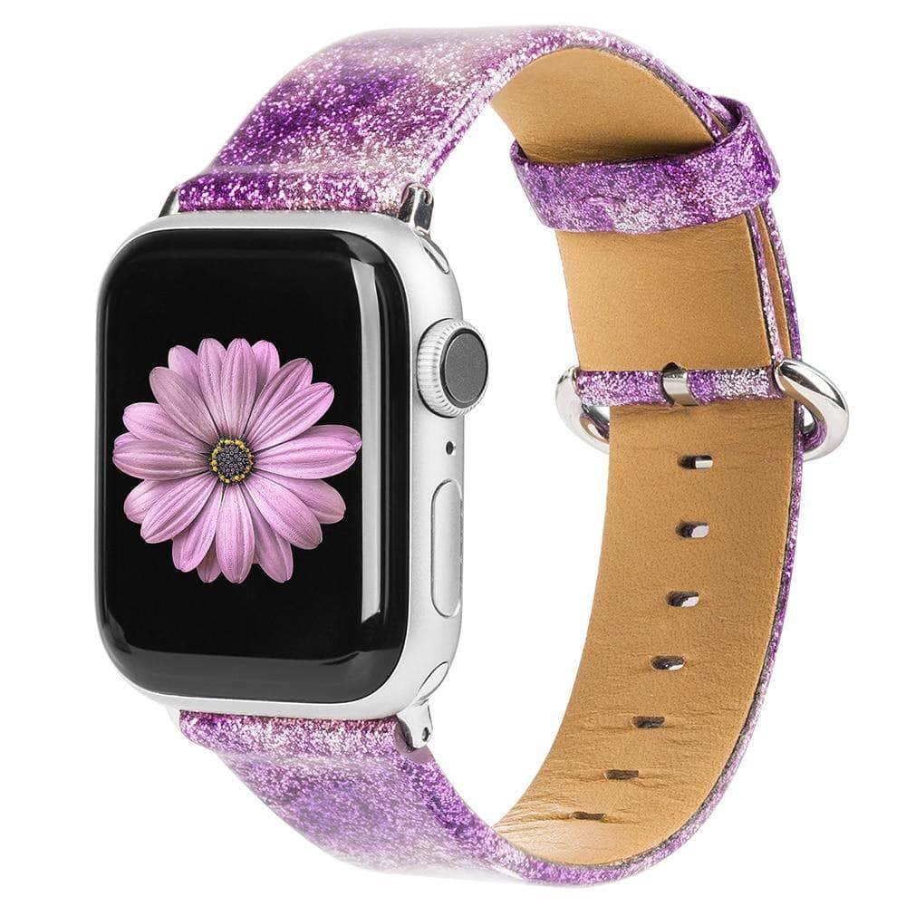 Leather Bling Diamond Band Apple Watch Band 6 5 4 3 2 SE 44/42/40/38 - CaseBuddy