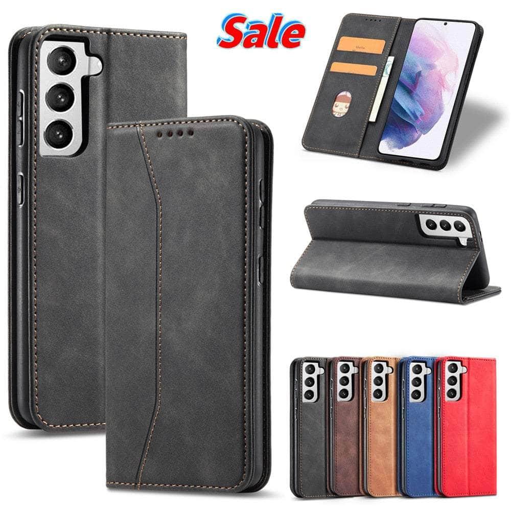 CaseBuddy Australia Casebuddy Leather Flip Galaxy S22 Luxury Wallet Cards Case