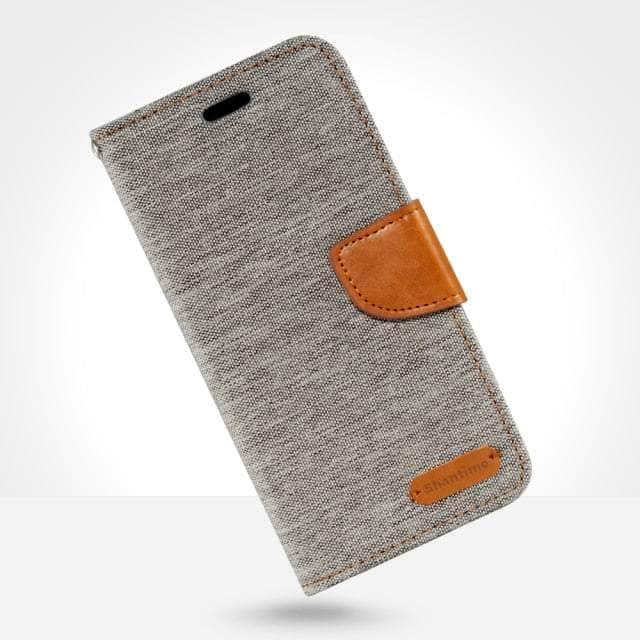 CaseBuddy Australia Casebuddy Galaxy S22 Ultra 5G / Grey Leather Flip Galaxy S22 Ultra Business Case