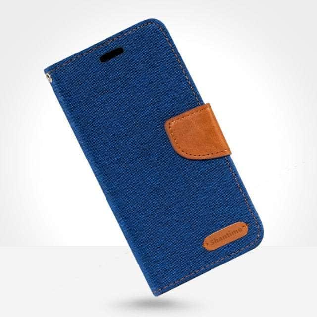 CaseBuddy Australia Casebuddy Galaxy S22 Ultra 5G / Blue Leather Flip Galaxy S22 Ultra Business Case