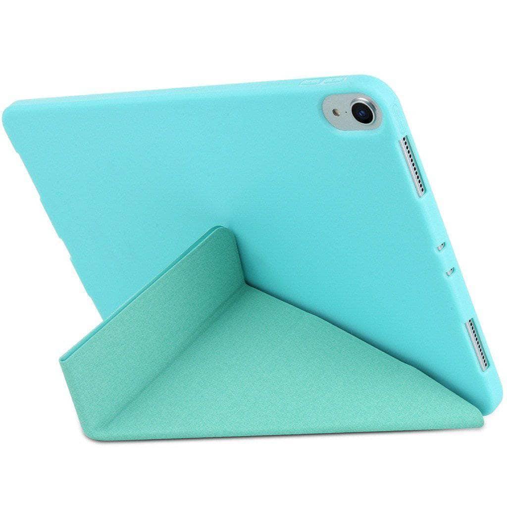 Leather Look Silica Gel Sleeve Tri-Fold Case iPad Mini 5 2019 - CaseBuddy