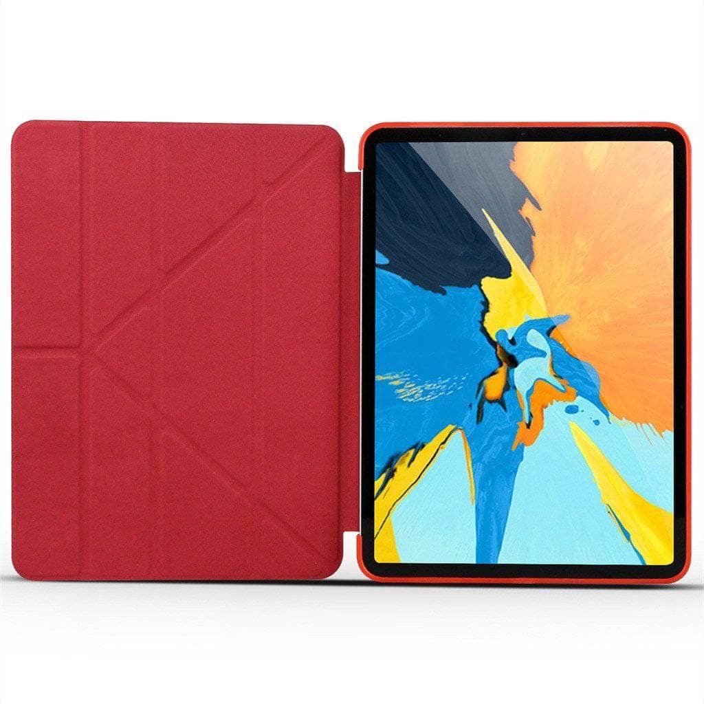 Leather Look Silica Gel Sleeve Tri-Fold Case iPad Mini 5 2019 - CaseBuddy