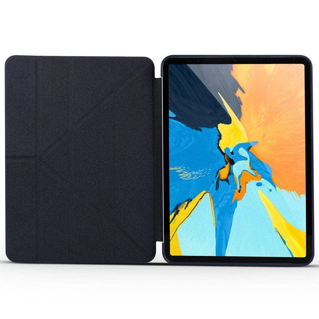 Leather Look Silica Gel Sleeve Tri-Fold Case iPad Mini 5 2019 - CaseBuddy