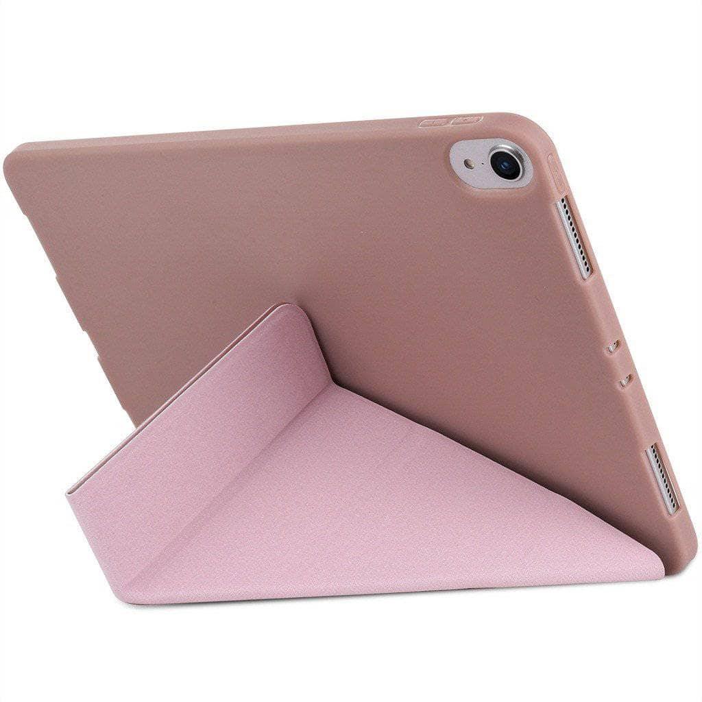 Leather Look Silica Gel Sleeve Tri-Fold Case iPad Mini 5 2019 - CaseBuddy