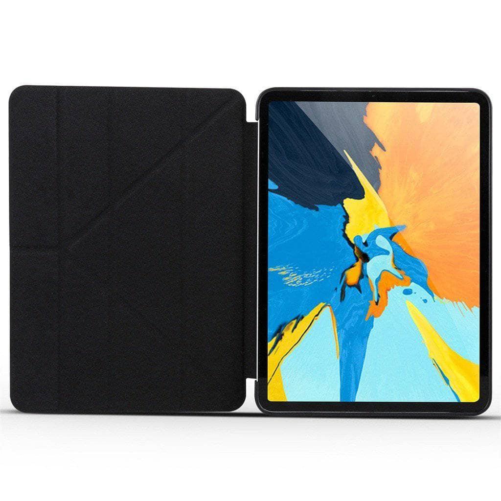 Leather Look Silica Gel Sleeve Tri-Fold Case iPad Mini 5 2019 - CaseBuddy