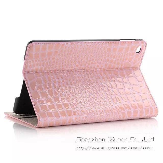 Luxury Crocodile Leather Look Case Apple iPad Mini 5 2019 Stand Cover Solid Magnet - CaseBuddy