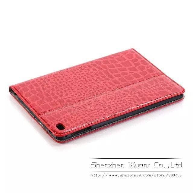 Luxury Crocodile Leather Look Case Apple iPad Mini 5 2019 Stand Cover Solid Magnet - CaseBuddy