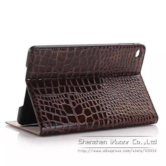 Luxury Crocodile Leather Look Case Apple iPad Mini 5 2019 Stand Cover Solid Magnet - CaseBuddy