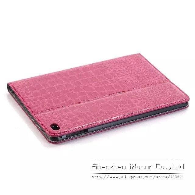 Luxury Crocodile Leather Look Case Apple iPad Mini 5 2019 Stand Cover Solid Magnet - CaseBuddy