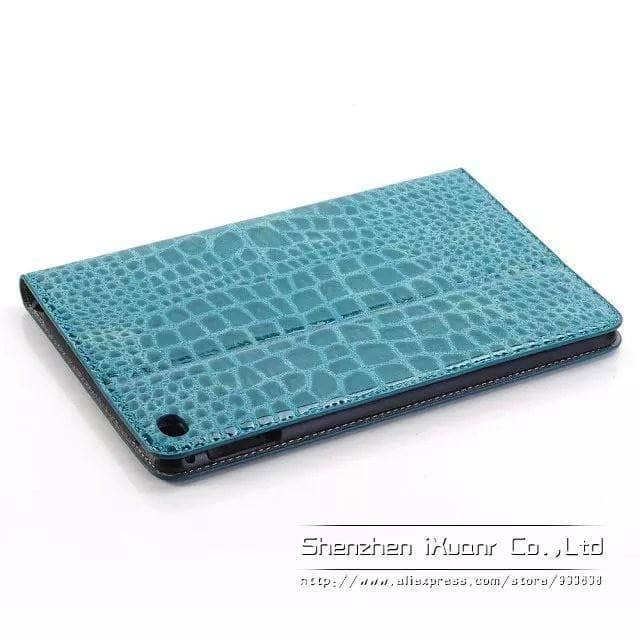 Luxury Crocodile Leather Look Case Apple iPad Mini 5 2019 Stand Cover Solid Magnet - CaseBuddy