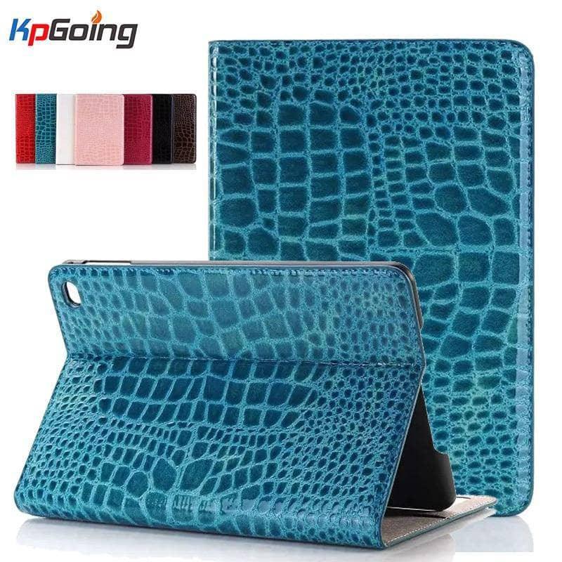 Luxury Crocodile Leather Look Case Apple iPad Mini 5 2019 Stand Cover Solid Magnet - CaseBuddy