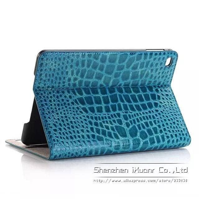 Luxury Crocodile Leather Look Case Apple iPad Mini 5 2019 Stand Cover Solid Magnet - CaseBuddy