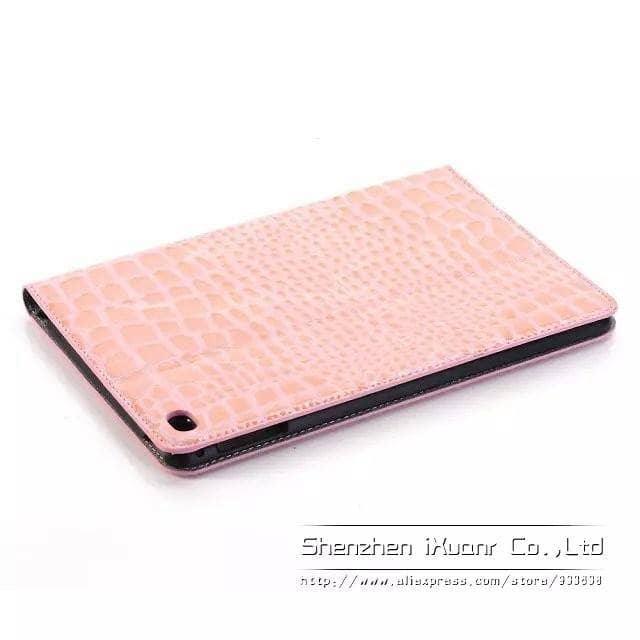 Luxury Crocodile Leather Look Case Apple iPad Mini 5 2019 Stand Cover Solid Magnet - CaseBuddy