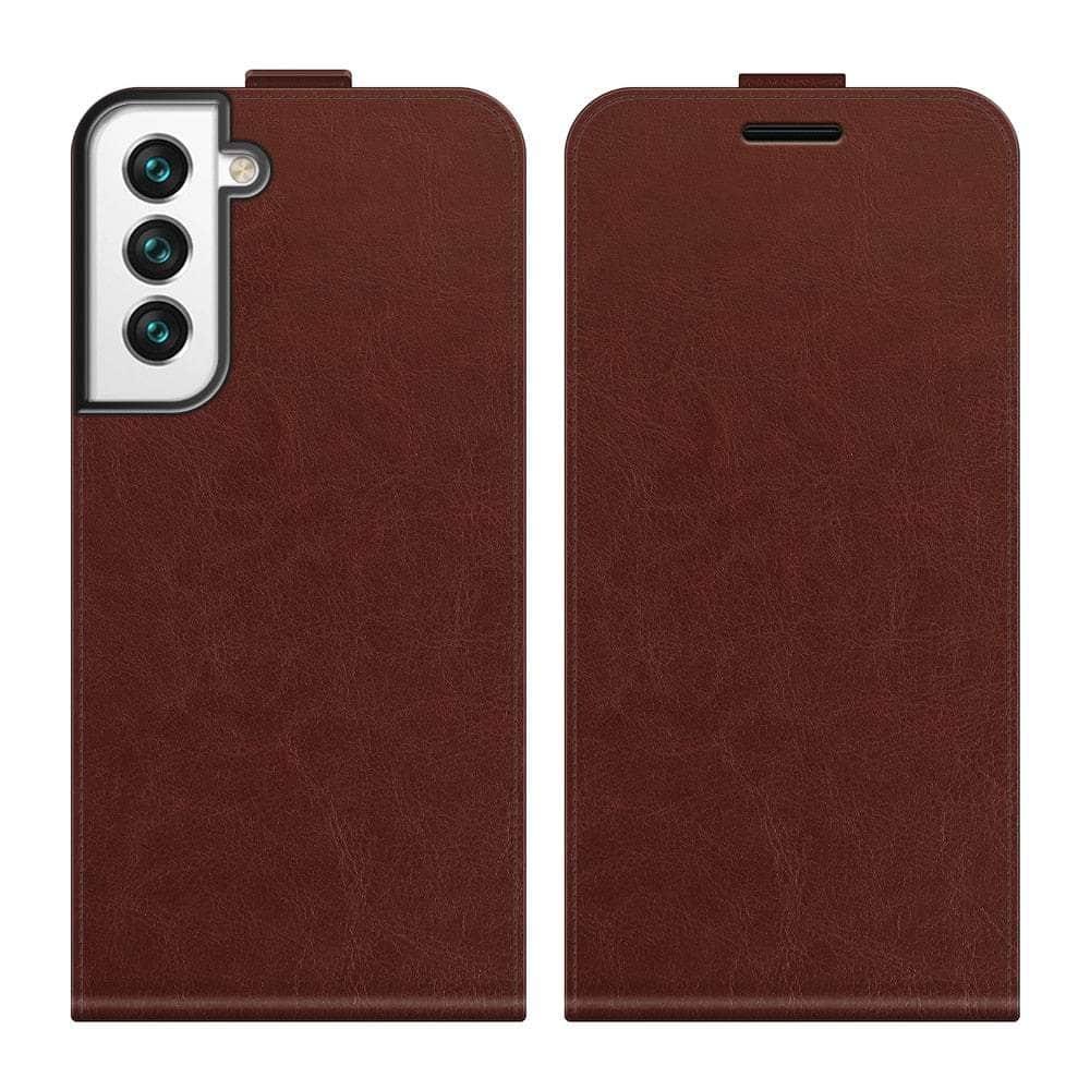 CaseBuddy Australia Casebuddy For Samsung S22 / Brown Luxury Flip Leather Wallet Samsung S22 Case