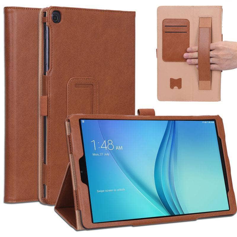 Luxury Galaxy Tab A 10.1 T510 T515 (2019) Leather Look Hand Holder Stand - CaseBuddy