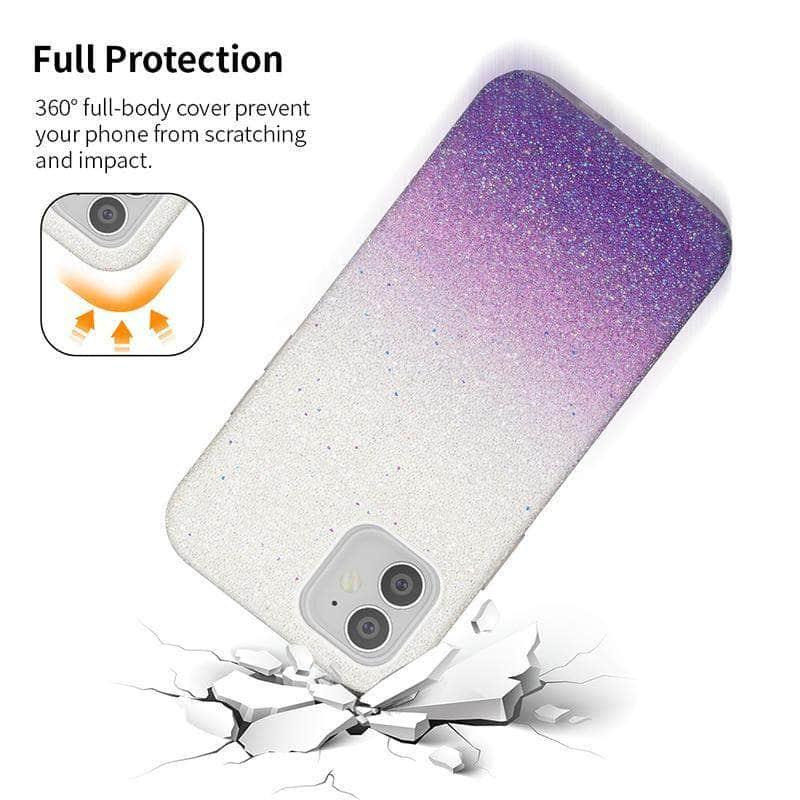 Luxury Gradient Glitter Star iPhone 12 Mini Pro MAX Transparent Soft Back Cover - CaseBuddy