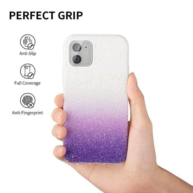 Luxury Gradient Glitter Star iPhone 12 Mini Pro MAX Transparent Soft Back Cover - CaseBuddy