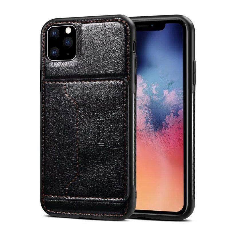 Luxury High Quality Wallet Credit Card Slot Leather Back Cover Case For iPhone 11 Pro Max Case - CaseBuddy