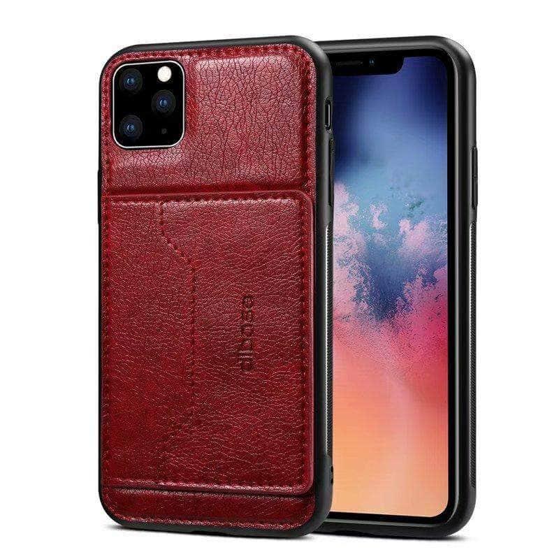 Luxury High Quality Wallet Credit Card Slot Leather Back Cover Case For iPhone 11 Pro Max Case - CaseBuddy