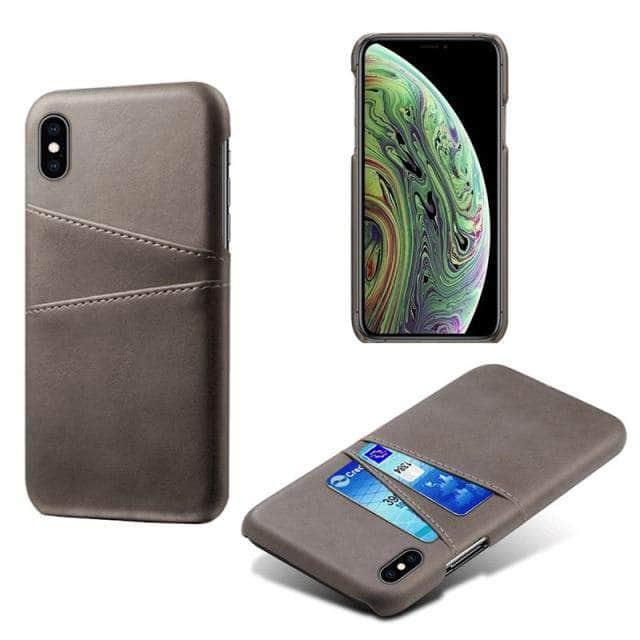 CaseBuddy Australia Casebuddy For iPhone 13 / Gray Luxury iPhone 13 & 13 Pro Card Holder Case