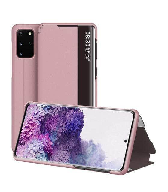 CaseBuddy Australia Casebuddy S21 Ultra / Rose Gold Luxury Smart Clear Window View S21 Flip Cover