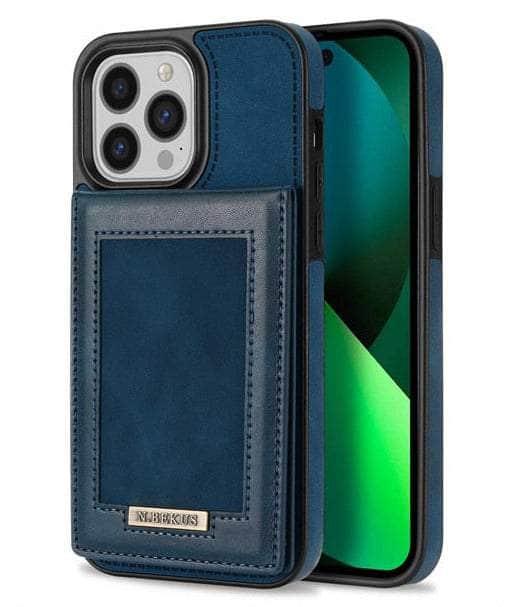 Casebuddy Luxury Vegan Leather iPhone 14 Pro Max Wallet Card Slots Holder