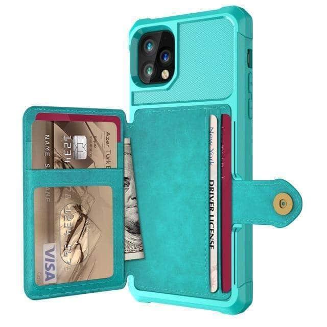 CaseBuddy Australia Casebuddy iPhone 13 Pro / Green Luxury Wallet iPhone 13 Pro Cards Case