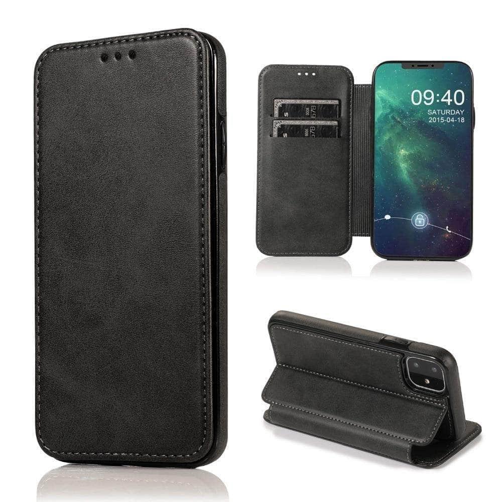 Magnetic Flip Leather Case iPhone Card Slots Wallet