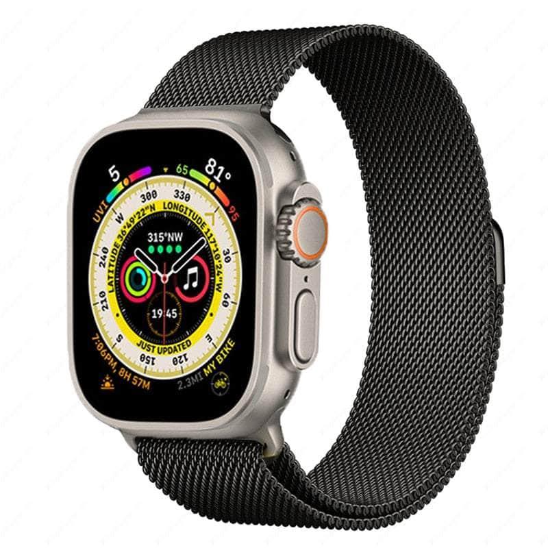 Casebuddy black / 42mm -44mm-45mm-49mm Magnetic Strap Apple Watch Ultra 8 7 6 SE 5 4 3