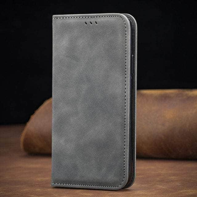 CaseBuddy Australia Casebuddy iPhone SE 2022 / gray Matte Leather Case For iPhone 13 12 11 Pro Mini XR XS Max X 8 7 6s 6 Plus Flip Book Case Cover For Apple iPhone SE 2022 2020