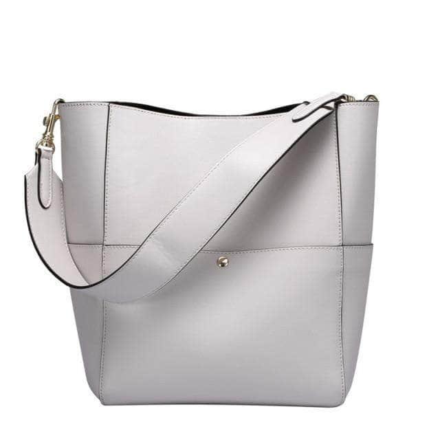 CaseBuddy Australia Casebuddy offwhite Nesitu Design Split Leather Women Shoulder Bag