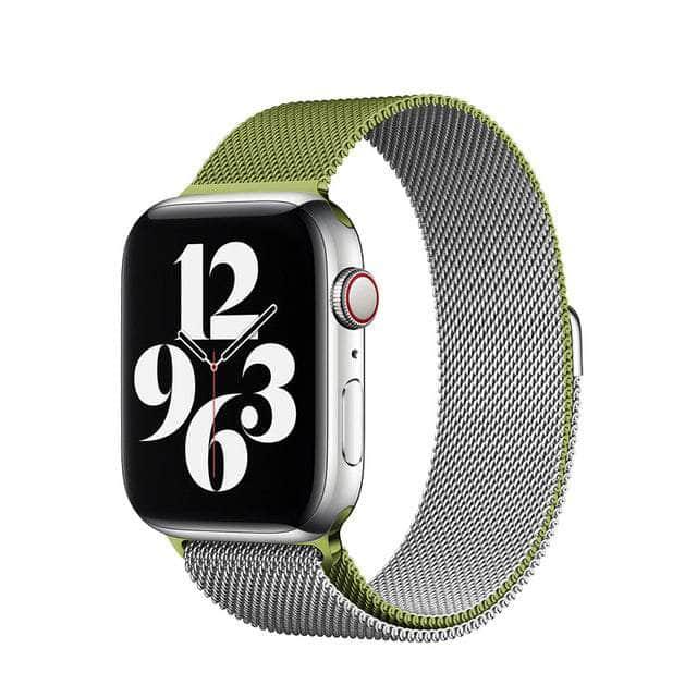 CaseBuddy Australia Casebuddy Green silver / 42mm 44mm 45mm Nylon Loop Watch Strap Apple Watch 38/40/41mm 42/44/45mm Band