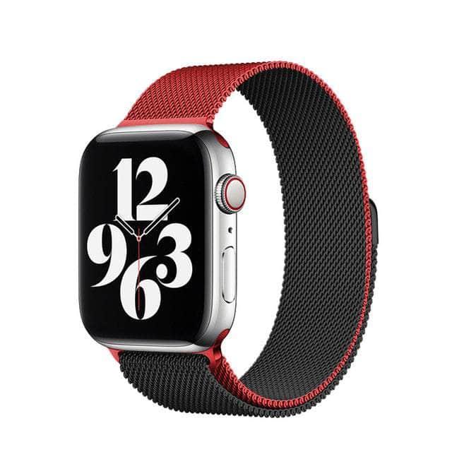 CaseBuddy Australia Casebuddy Black red / 42mm 44mm 45mm Nylon Loop Watch Strap Apple Watch 38/40/41mm 42/44/45mm Band