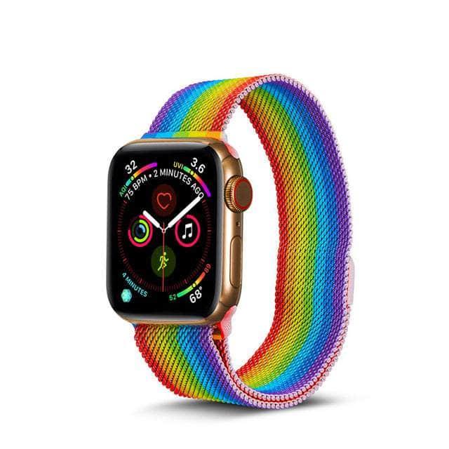 CaseBuddy Australia Casebuddy Rainbow / 42mm 44mm 45mm Nylon Loop Watch Strap Apple Watch 38/40/41mm 42/44/45mm Band